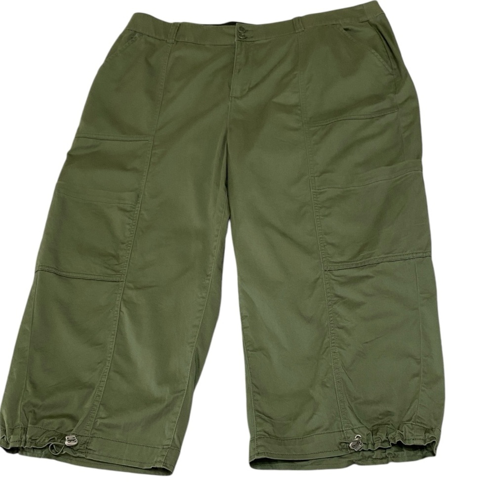 Lane Bryant Olive Green Mid-Rise Cargo Crops